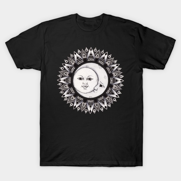 Sun and Moon Mandala T-Shirt by Litedawn